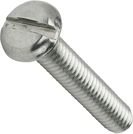 M8 x 20mm - Machine Screw Pan Head Slotted DIN 85 - A4 Stainless Steel - Pack of 10