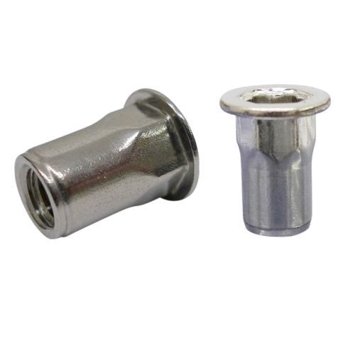 M10 - Rivet Nut Flange Hexagon - Steel BZP - Pack of 30